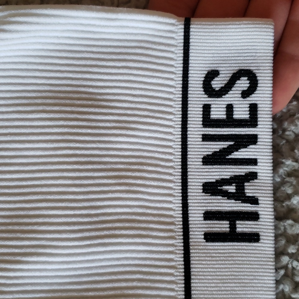 Hanes Logo Band Ribbed Scooped Lounge Bralette - Picture 2 of 6